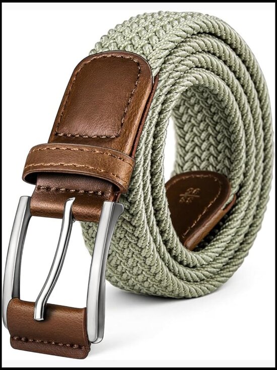 Other - Stretch Braided Belt for Men Casual Golf Woven Web 1 3/8 Inch Zinc Buckle